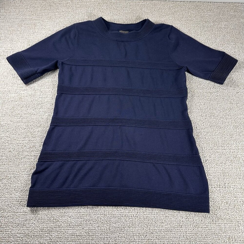 Pendleton Ribbed Short Sleeve Crew Neck Shirt Blue Women’s Size Large